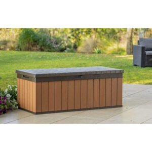 Keter Darwin Brown 380L Garden storage bench box 5x2 ft 545mm 1425mm