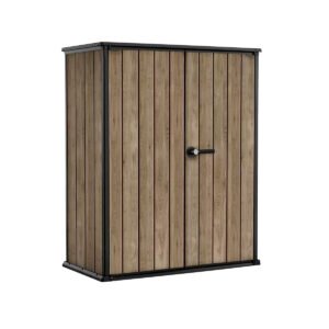 Keter 4.5′ x 2′ Ashwood Signature Alto Heavy Duty Vertical Plastic Garden Shed with Shelves – Woodlook