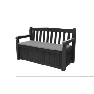 Keter Eden 265L Plastic Storage Bench – Dark Grey