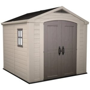 Keter 8’x8′ Factor Heavy Duty Plastic Garden Shed – Beige