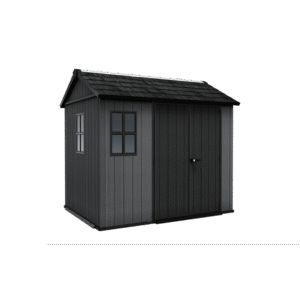 Keter 9’x7.5′ Newton Plus Side Entry Plastic Shed – Dark Grey