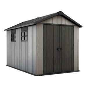 Keter 7.5′ x 11′ Oakland Heavy Duty Plastic Shed – Grey