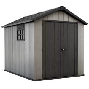 Keter 7.5′ x 9′ Oakland Heavy Duty Plastic Shed – Grey